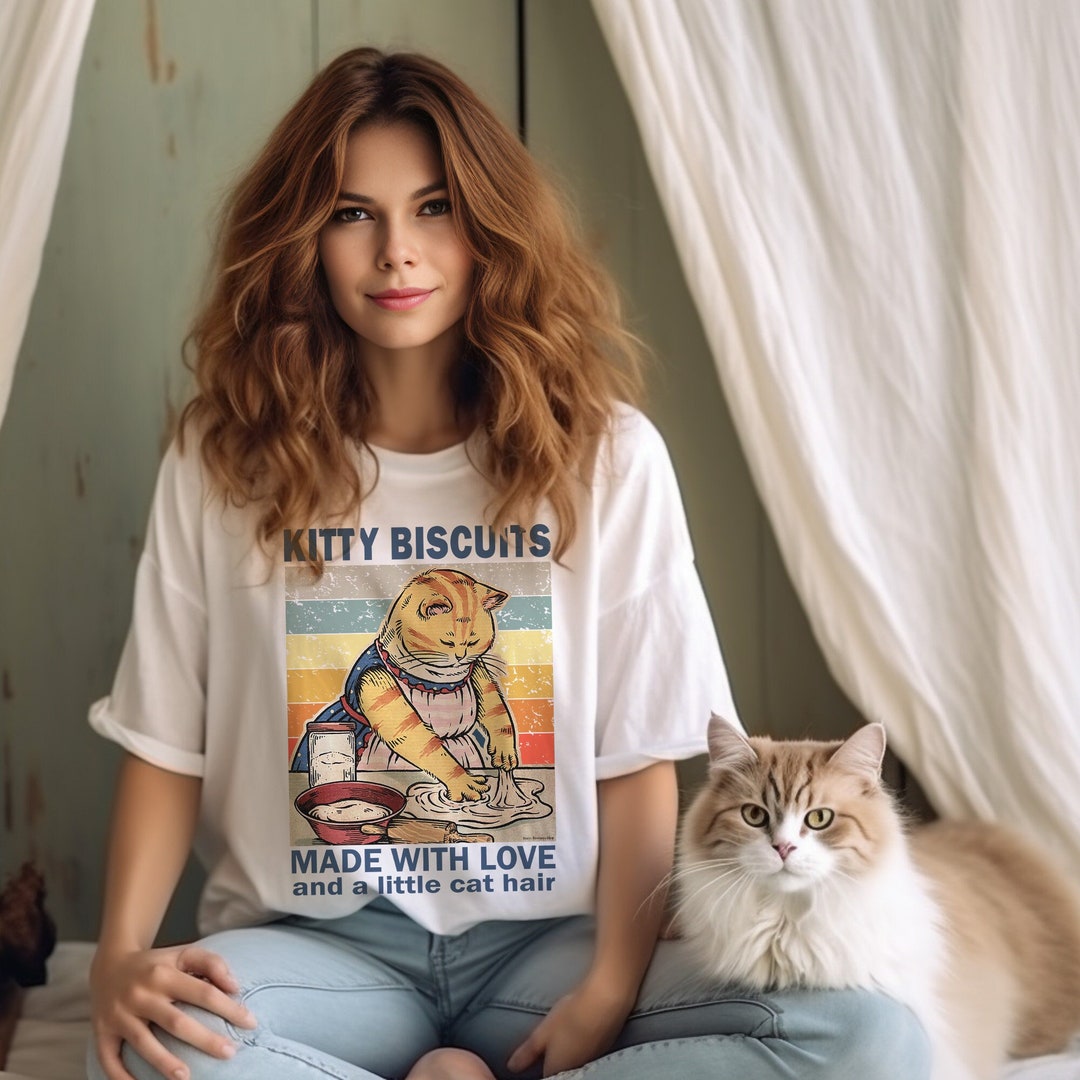 Kitty Biscuits Tshirt Funny Cat Making Biscuits Shirt Baking Etsy