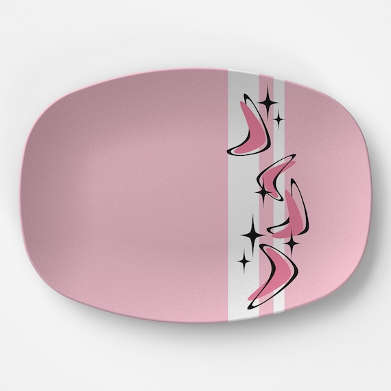 Mid Century Modern Boomerang Serving Platter Atomic Starburst Polymer Plate Polymer