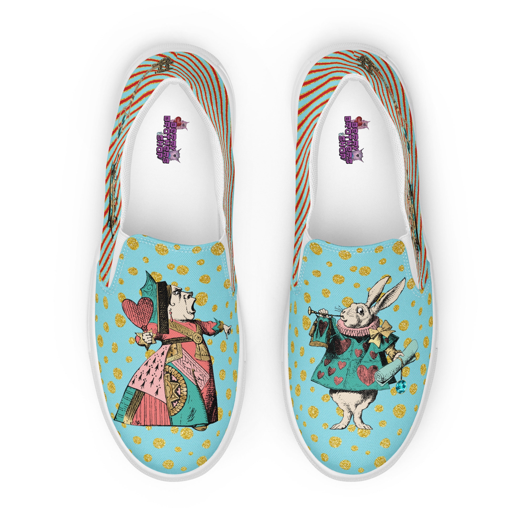 Classic Alice in Wonderland Skater Shoes Fantasy Slip on Sneakers