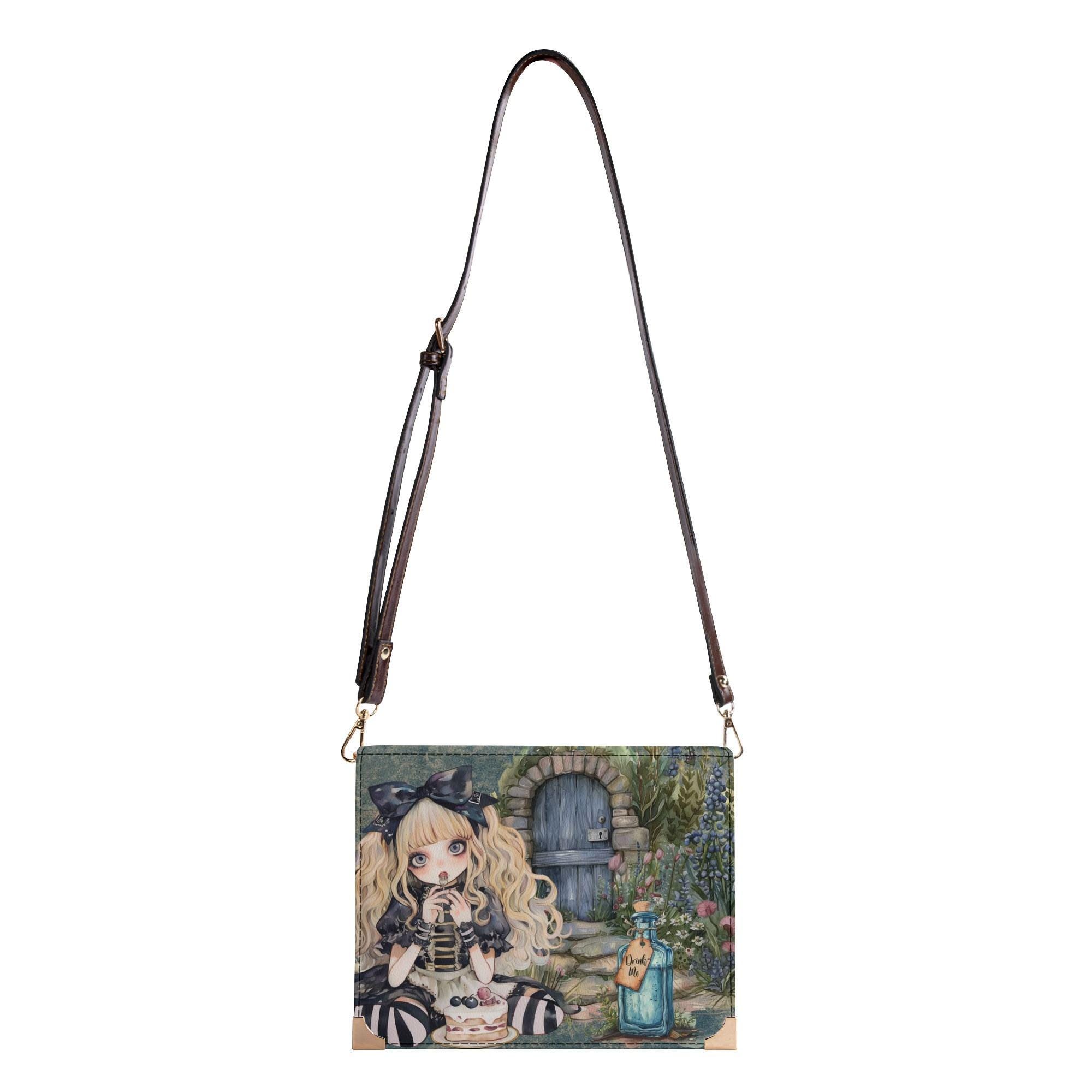 Alice in Wonderland Book Handbag: Gothic Faux Leather  display picture 3