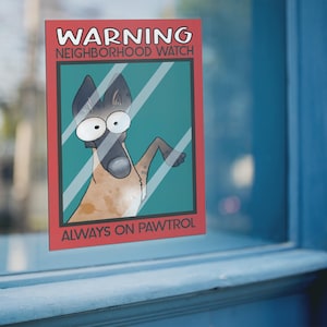 Dog Sticker, German Shepherd Window Cling, Security Decal for Pet Owner, Neighborhood Watch Sticker, Housewarming Gift, Brown Canine Dog Dad