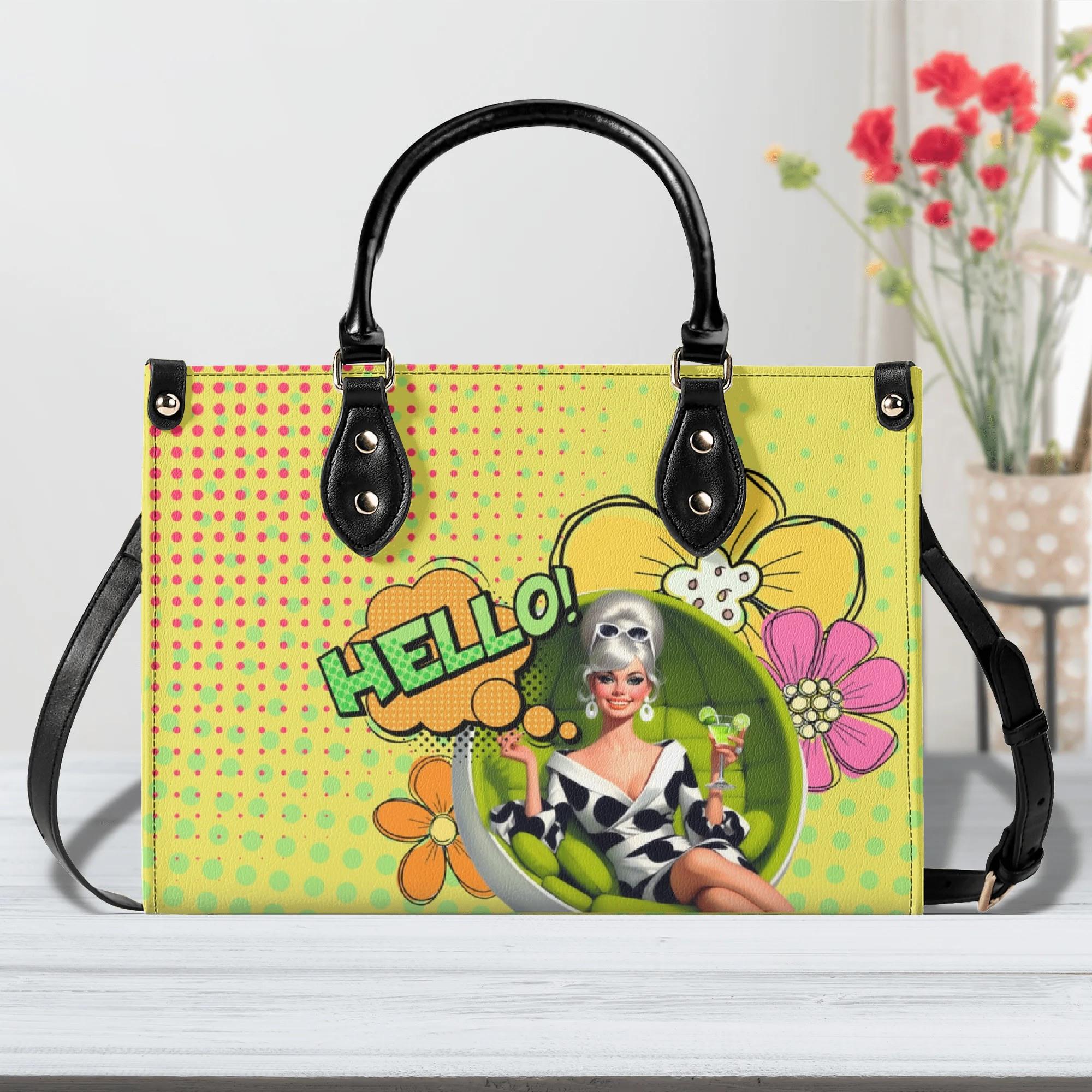 Discover Mod 1960s Floral Leather Bag for Women