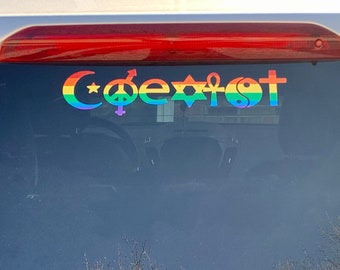 Custom Vinyl Stickers | Rainbow Coexist Decal | Variety Colors