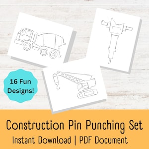 Montessori Pin Stanzbögen | Vorschulaktivitäten | Pin Poking Baustellen Kit | Kid's Lernwerkzeuge