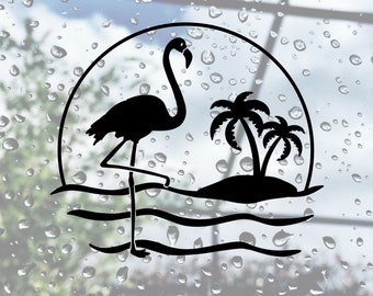 Cute Flamingo Custom Vinyl Decal | Tropical Vibes | Beach Life | Multiple Colors and Sizes Available