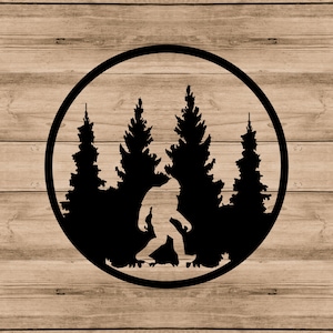 Bigfoot Forest Vinyl Decal | Sasquatch Sticker | Multiple Colors