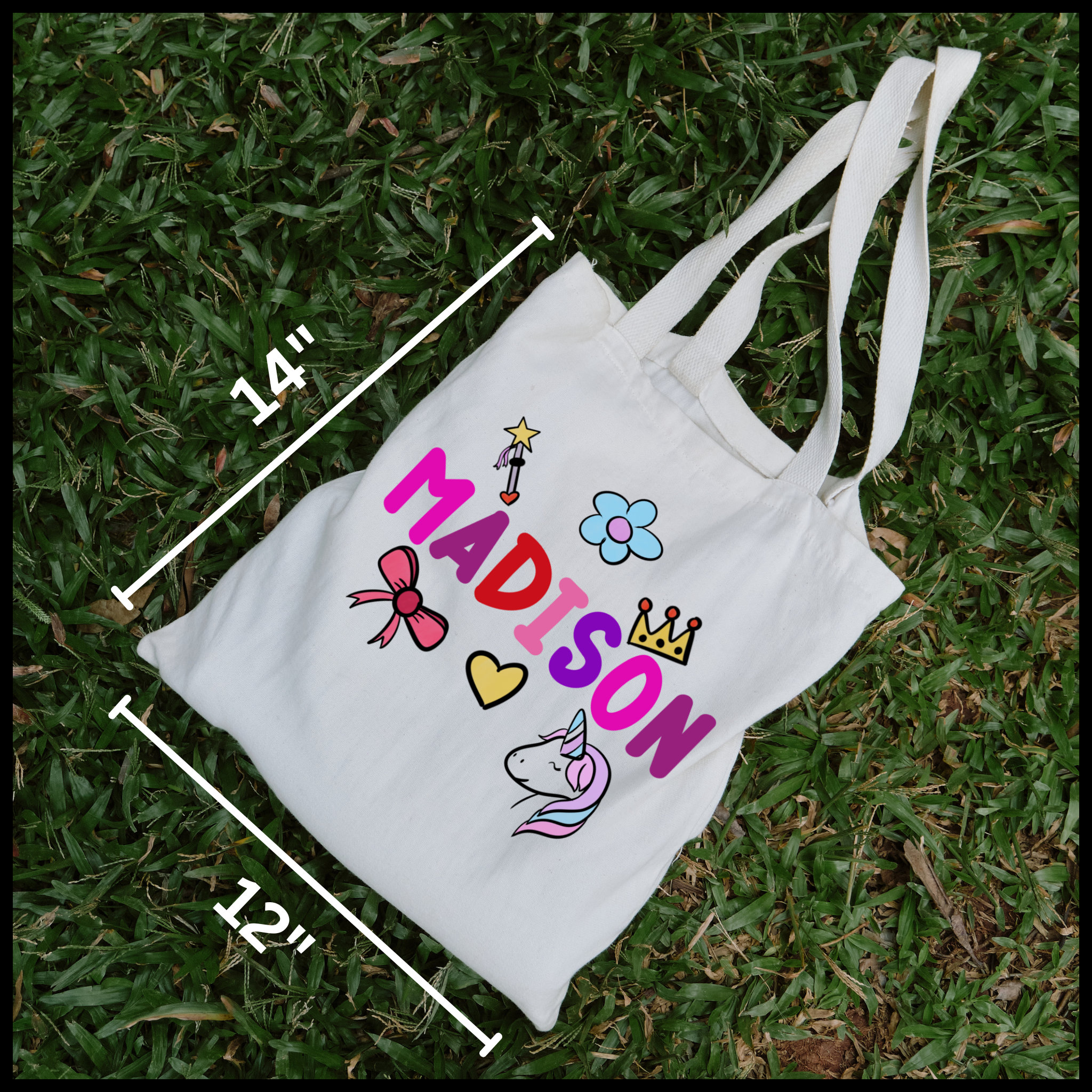 Custom Kid's Library Tote Personalized Book Bag Etsy