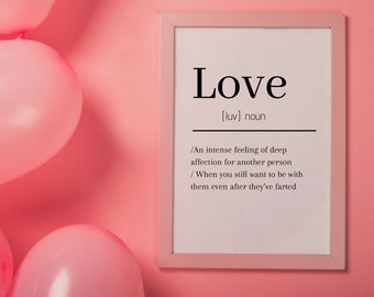 Love Definition Print, Wall Art, Love Print, Definition Print, Valentines Gift