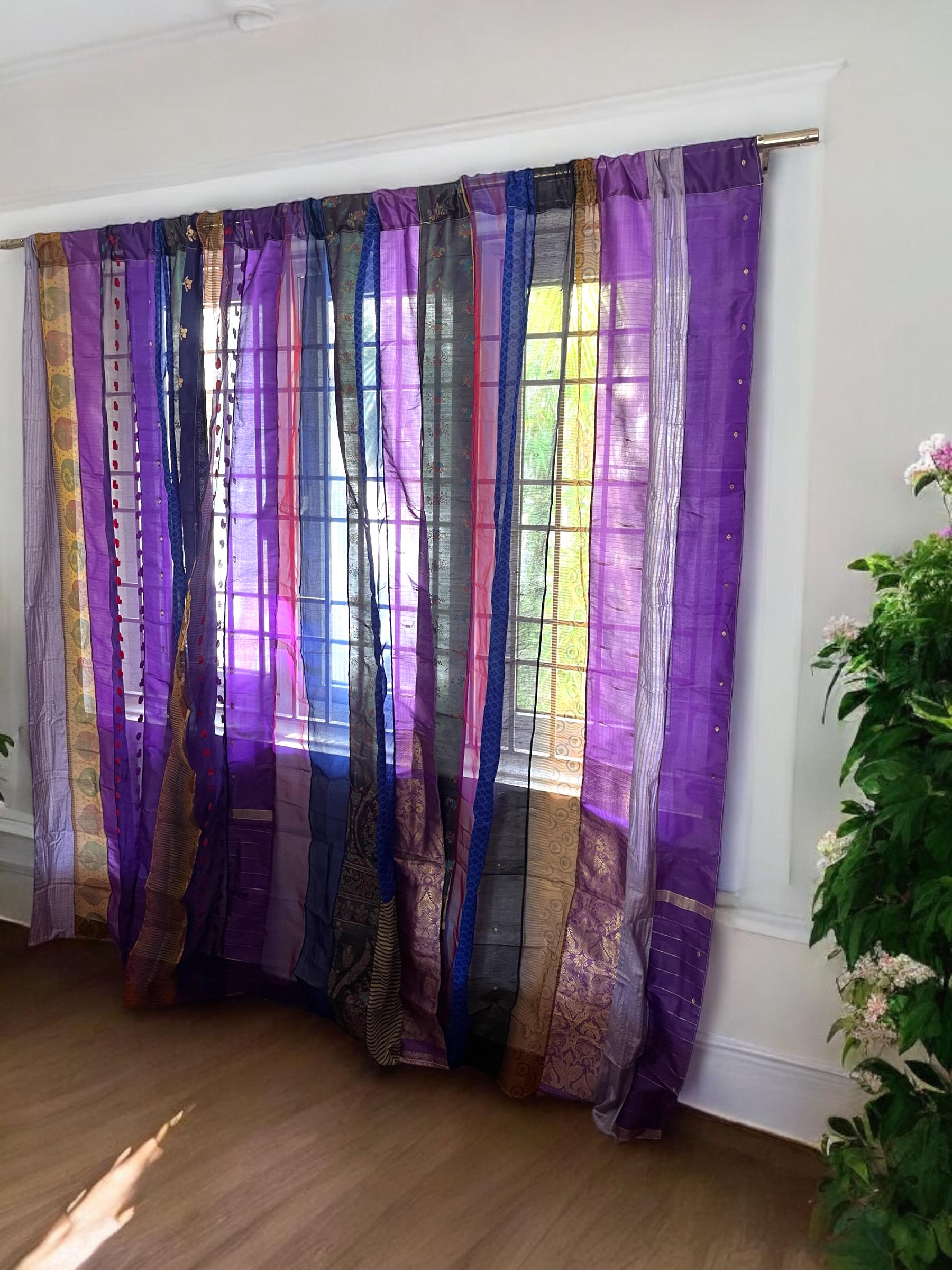 Boho Saree Curtains Upcycled Handmade Saree Curtain With Saree Strips ...