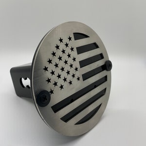 American Flag Stainless Steel Hitch Cover and Insert