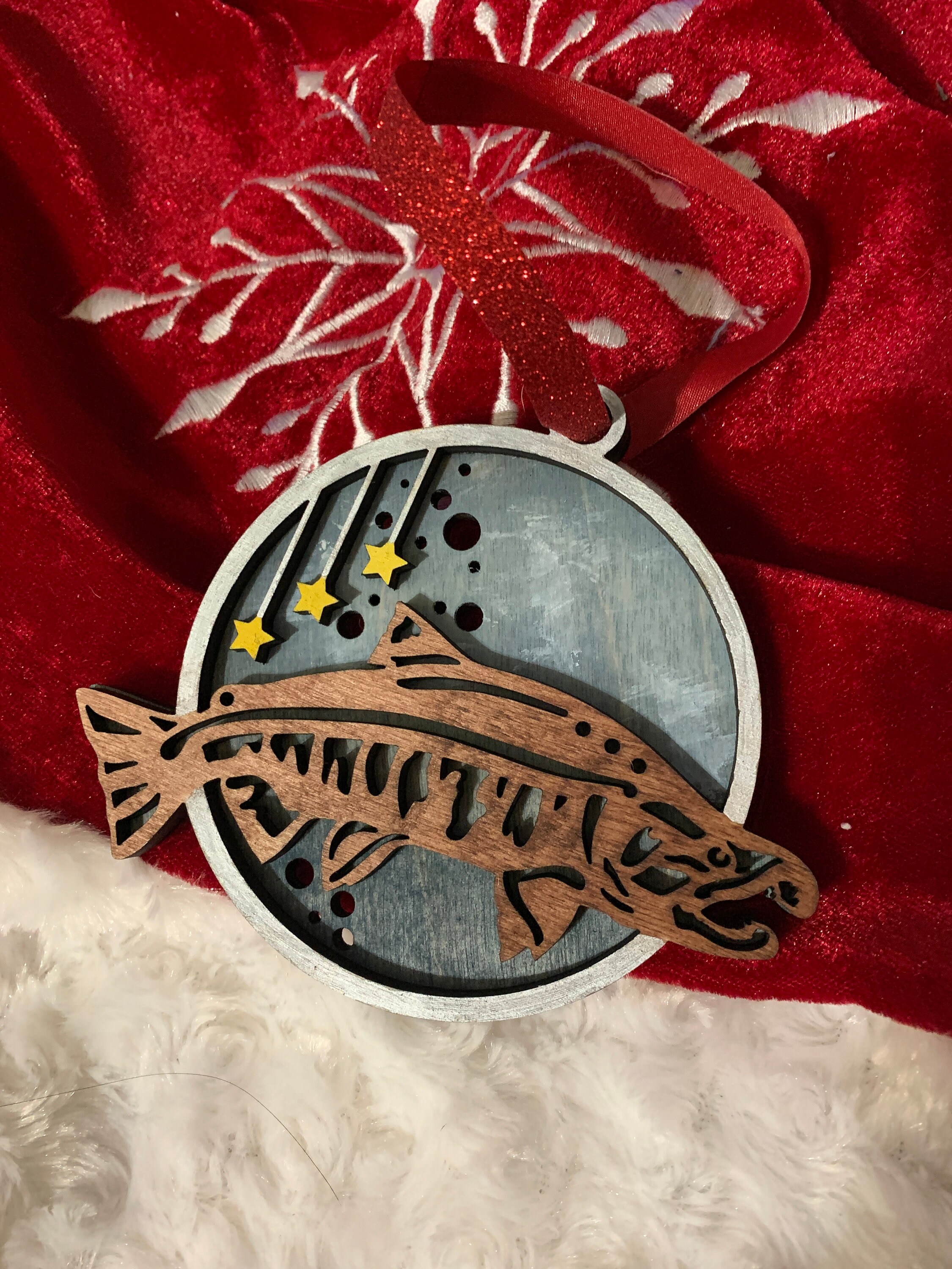 Salmon Christmas Ornament 