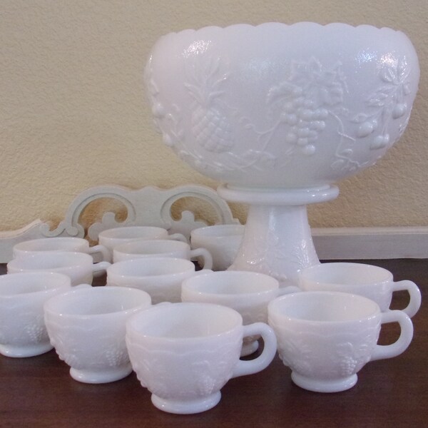 Milk Glass Bowl Set Etsy