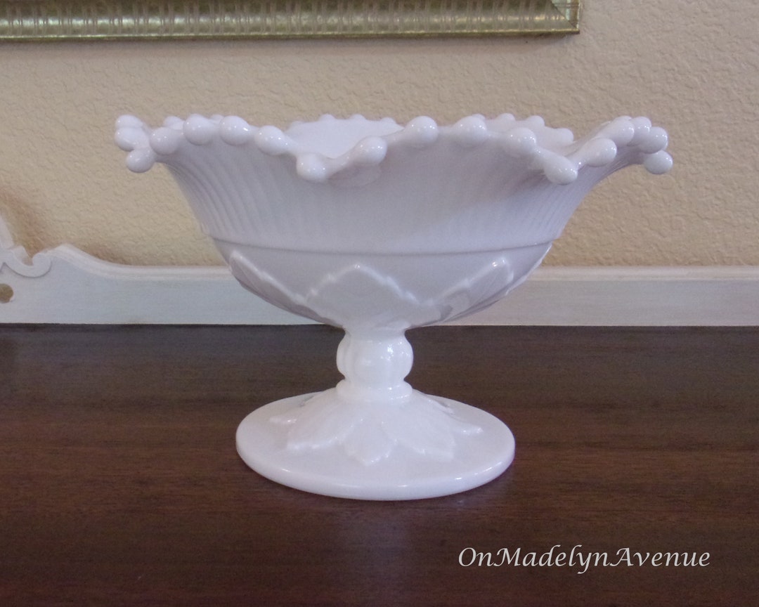 Imperial Candlewick Milk Glass Epergne Base, Candle/flower Compote Etsy