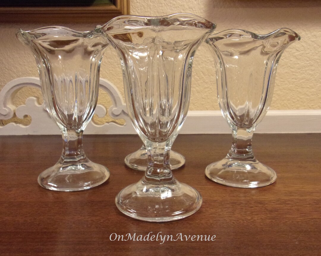 Old Fashioned Soda Fountain Glasses, Set of 4 Etsy