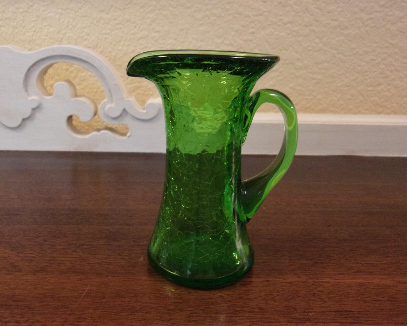 Mid Century Hand Blown Crackle Glass Vases Mixed Colors Etsy