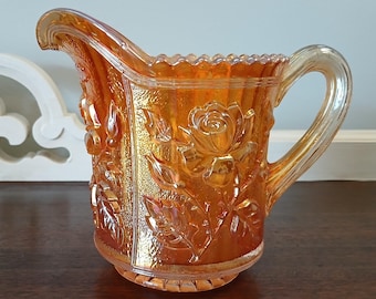 Imperial, Lustre Rose, Marigold, Carnival Glass Creamer