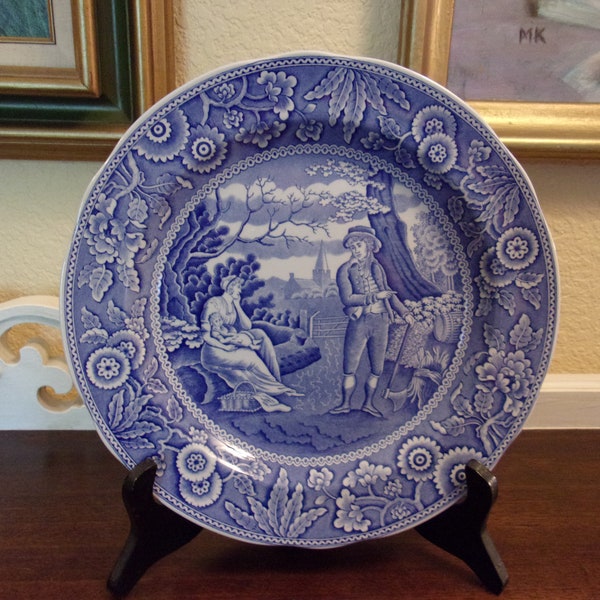 Spode, Blue Room Collection, Blue and White Transferware, 10.5 Inch Dinner Plates, Various Patterns