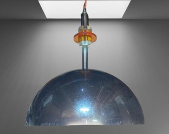 Chrom-Deckenlampe aus den 60er Jahren, Hängeleuchten, Weltraumzeitalter