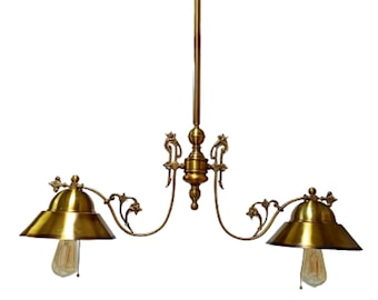 Vintage Industrial Billiard Style Lamp, Pool Table Lighting Fixture, Hanging Pendant Light, Retro Game Room Decor