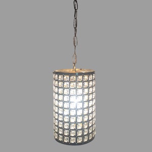 Suspension cylindrique en laiton, luminaire suspendu en verre, longue tige teintée marron, teinte cuivre à bronze