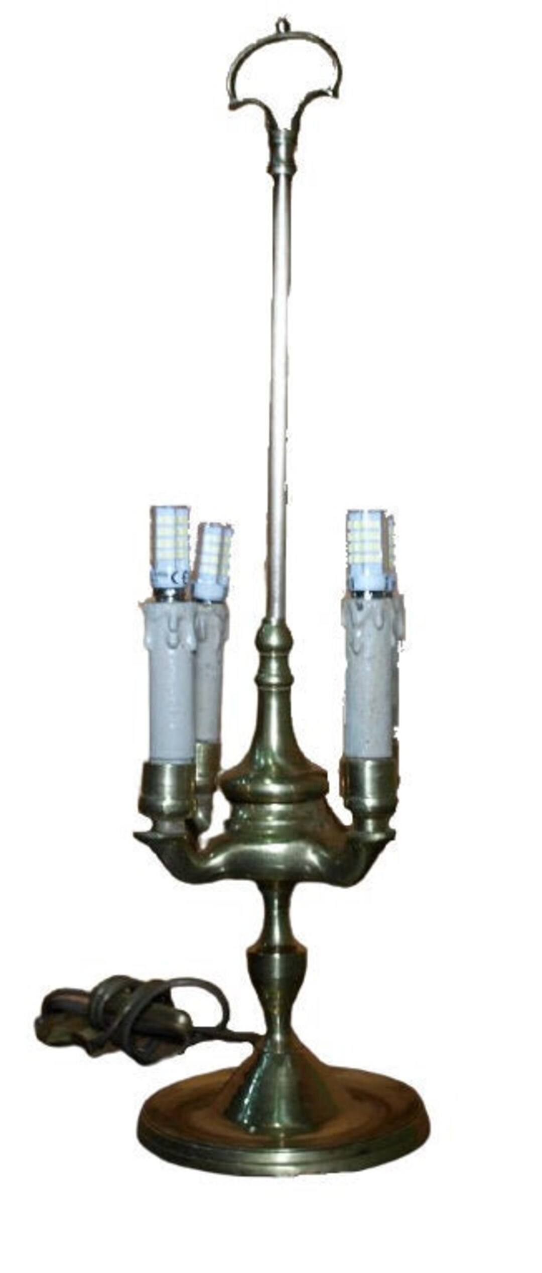 Electrified Oil Lampcandlestick Vintage Edison Bulb Etsy