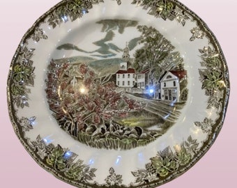 Johnson Brothers China Friendly Village assiettes en porcelaine Johnsons The Covered Bridge Assiettes à collectionner Angleterre Milieu du siècle