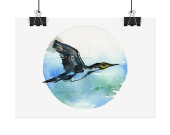 Cormorant Poster | Cormorant Wall Art Print | Water Bird Wall Art Rolled Posters