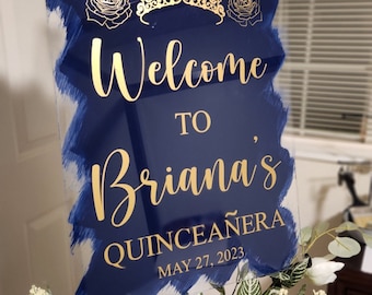 Quinceañera acrylic, welcome to my Quinceanera sign, welcome acrylic sign, custom welcome sign, acrylic paint sign, Quinceañera decorations