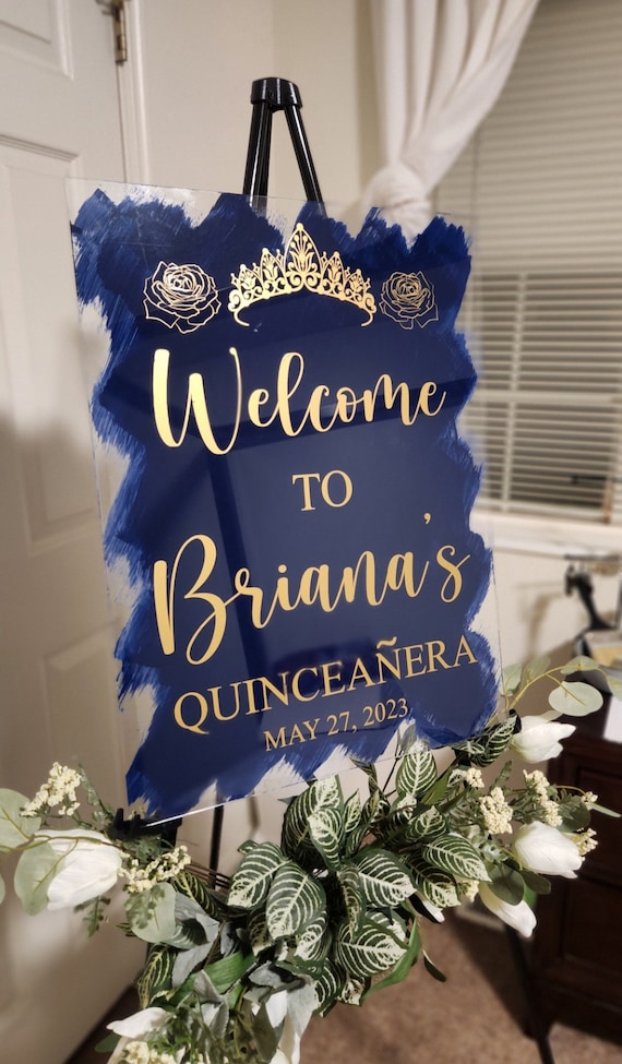 Quinceañera acrylic, welcome to my Quinceanera sign, welcome acrylic sign, custom welcome sign, acrylic paint sign, Quinceañera decorations