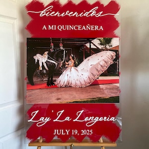 Quinceañera acrylic, Bienvenidos ami quinceañera, welcome acrylic sign, custom welcome sign, Letrero de bienvenida, Quinceañera decorations