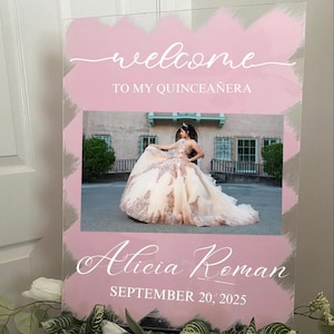 Quinceañera acrylic , welcome to my sweet 16 sign, welcome acrylic sign, custom welcome sign, acrylic paint sign, Quinceañera decorations