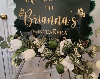 Custom Acrylic Quinceañera Welcome Sign, Party Decor