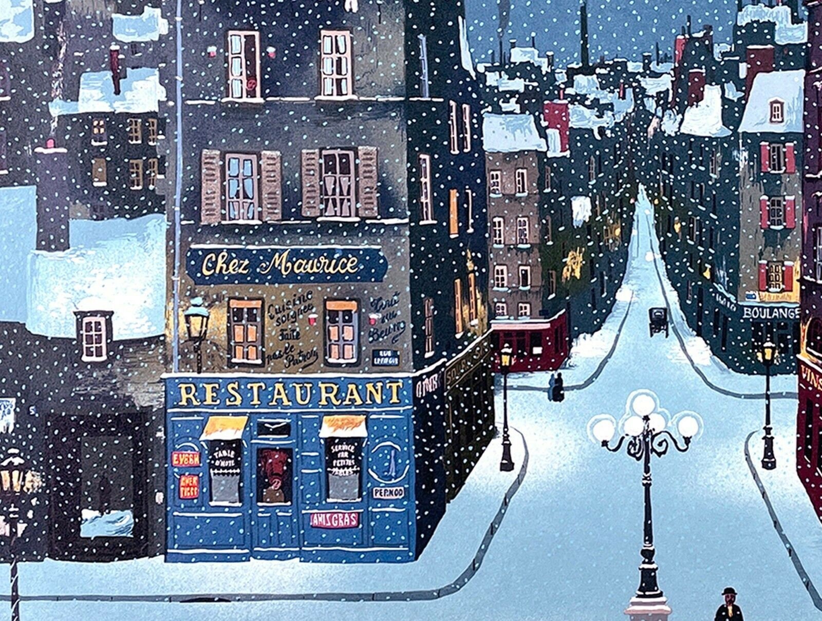 Michel Delacroix Nuit December Limited Edition Stone Signed Lithograph 1986