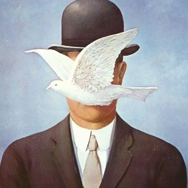 The Man with the Bowler Hat (l'Homme au Chapeau Melon), Offset Lithograph, Rene Magritte