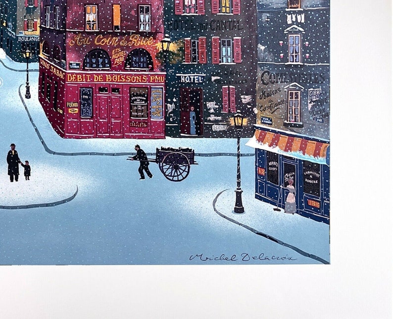 Nuit De Décembre Lithograph Michel Delacroix Etsy