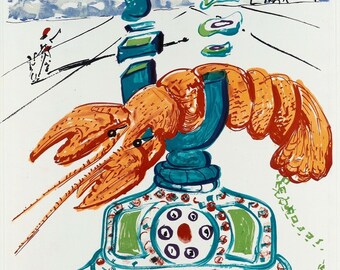 Cybernetic Lobster Telephone, Limited Edition Lithograph, Salvador Dali