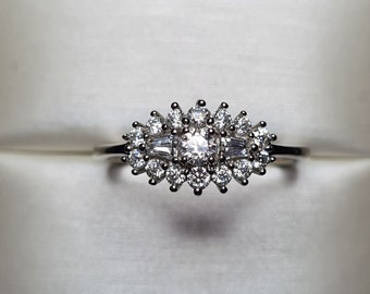 Moissanite Boat Ring 925 Sterling Silver