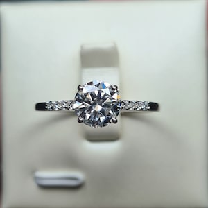 1.31ct Moissanite Halo Ring 925 sterling silver SIZE T