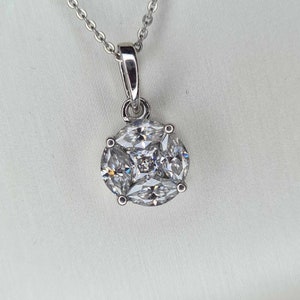 1.12 Ct Moissanite Necklace 925 Sterling Silver Platinum Overlay
