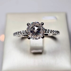 SIZE T 2.02 Moissanite Engagement ring 925 sterling silver
