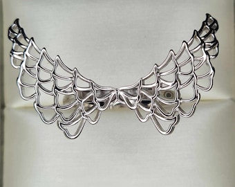 Engelenvleugelsring 925 sterling zilver met rhodium-overlay MAAT S