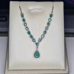 3.35ct Grandidierite Necklace Platinum Overlay 925 Sterling Silver
