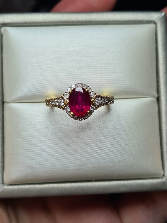 SIZE L African Ruby and Natural Cambodian Zircon Ring Etsy