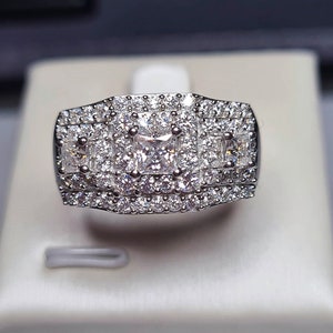 Anillo Moissanite 1.76 Ct Plata 925 TALLA Q