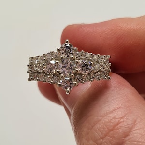 Swarovski Zirconia Crown Engagement Style Ring 925 Sterling Silver