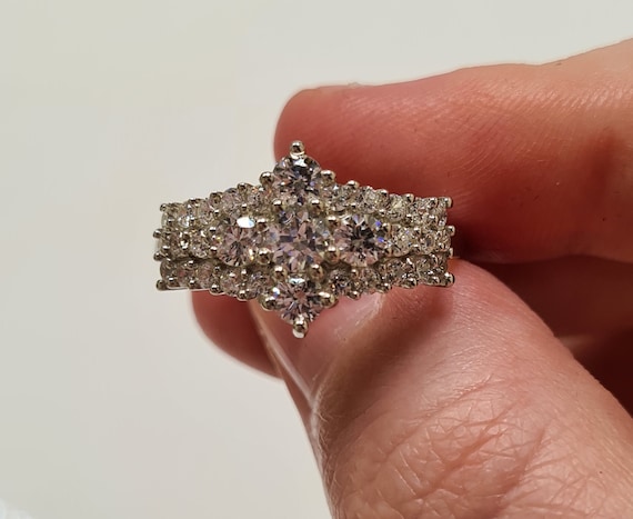 Swarovski Zirconia Crown Engagement Style Ring 925 Sterling Silver Etsy UK