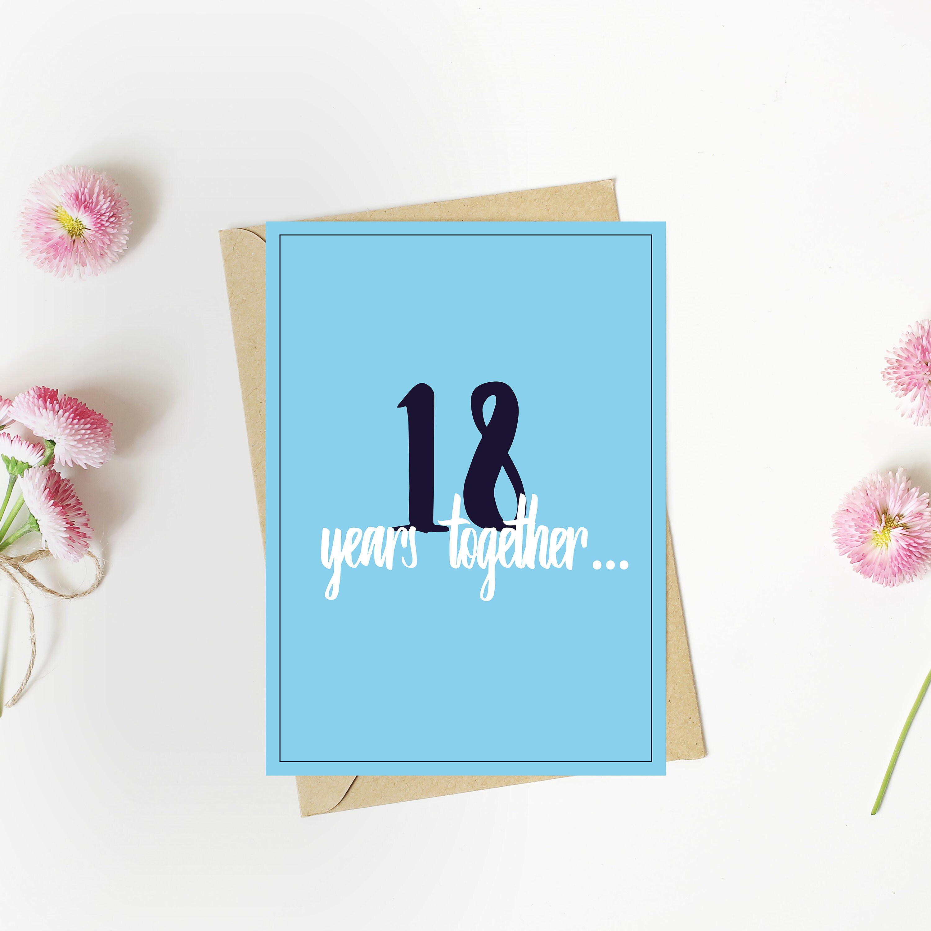 18th Anniversary Card 18 years together for husband for Etsy