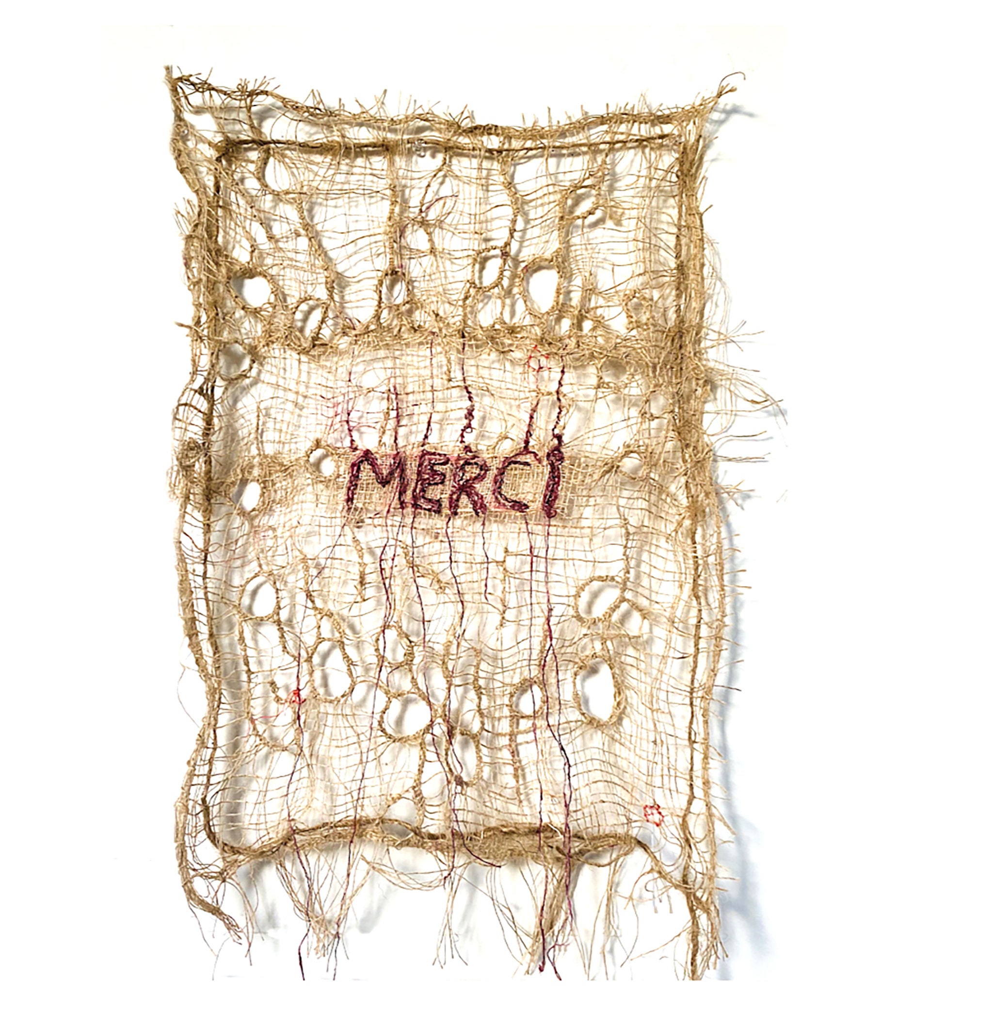 Tenture Murale Broderie Main Merci