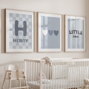 Custom Name Nursery Prints: Little One Blue Wall Art (Digital Art)