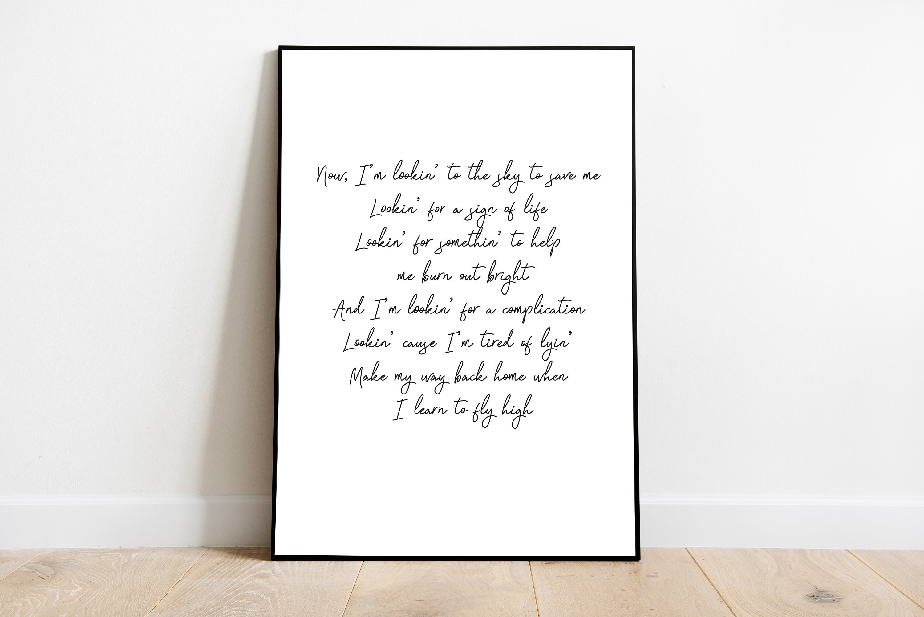 Foo Fighters My Hero# Black & Gold Vinyl Record Song Lyric Print